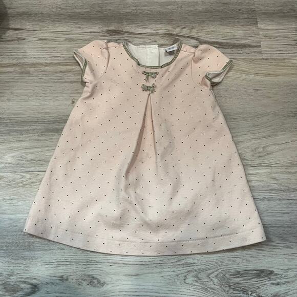 Janie and Jack Precious Pony Polka Dot Ponte Dress Size 6-12 Months Cotton Blend - Picture 1 of 4